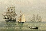 Warships on a calm sea John ward of hull